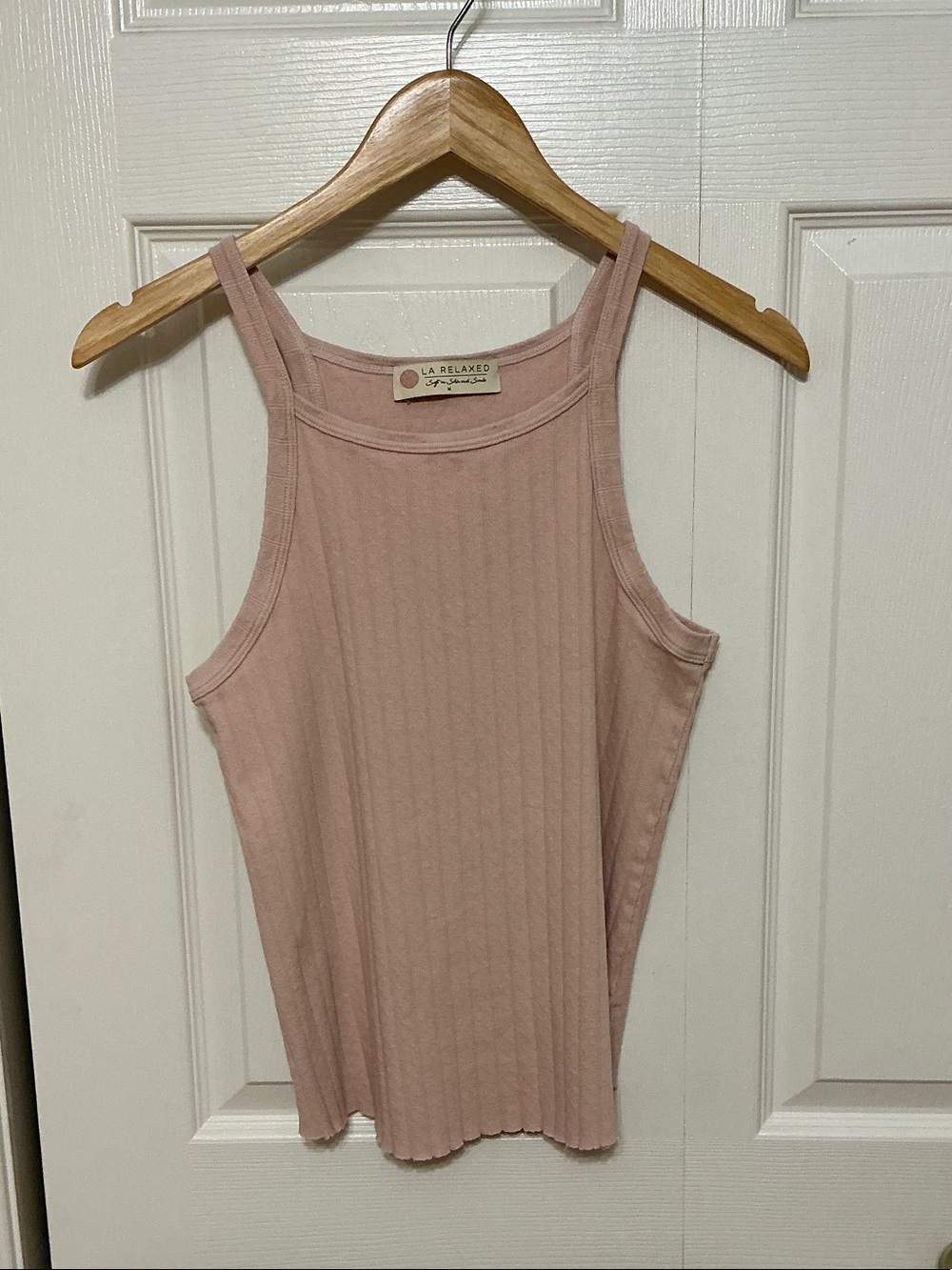 LA Relaxed Ribbed Tank Top in Dusty Rose Pink